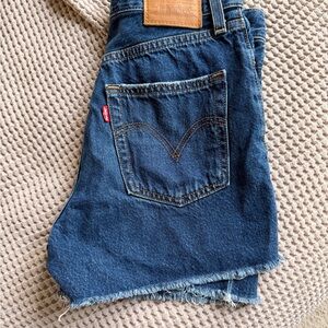 Levi's High Waist Denim Shorts - Blue